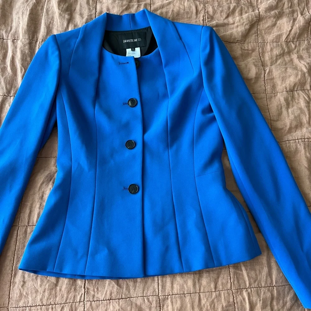 Lafayette 148 blazer cobalt blue azate size 2 - Picture 1 of 9